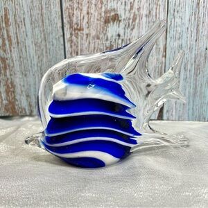 Hand Blown Glass Angel Fish Decor